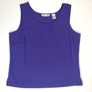 DRAPER'S & DAMON'S Women's Purple Large Tank Top Polyester Spandex Scoop Neck